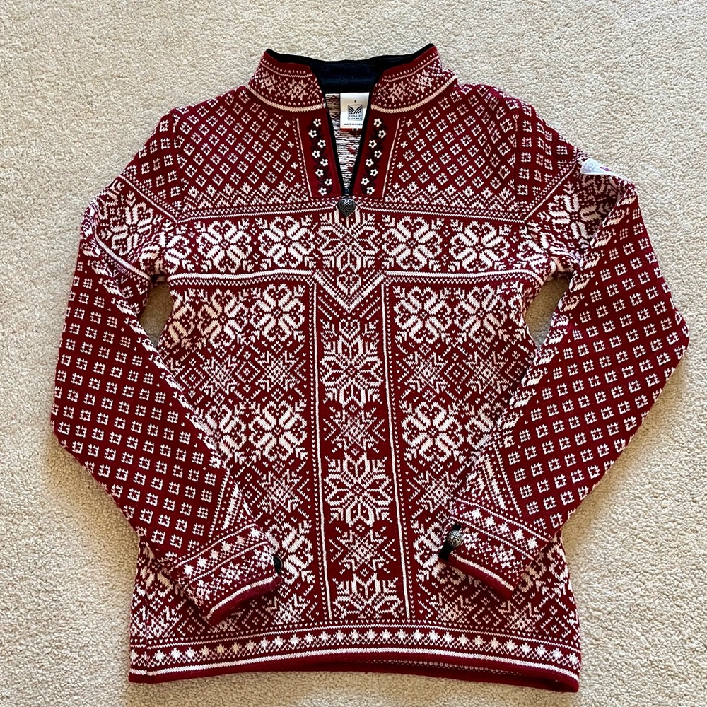 Women’s Red Dale of Norway Quarter Zip Sweater